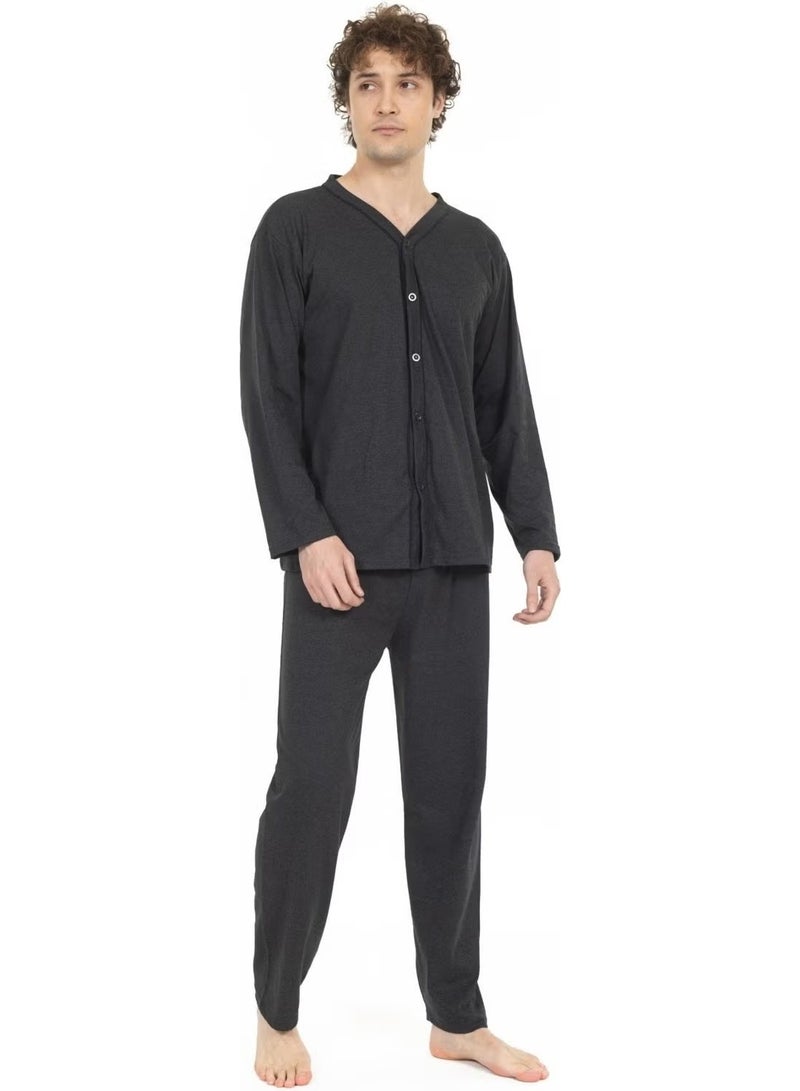 Mutlu City Men's Buttoned High Quality Cotton Pajama Set 16511 - Image 1